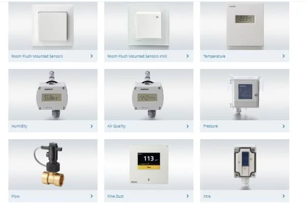 أنواع أجهزة الاستشعار من siemens